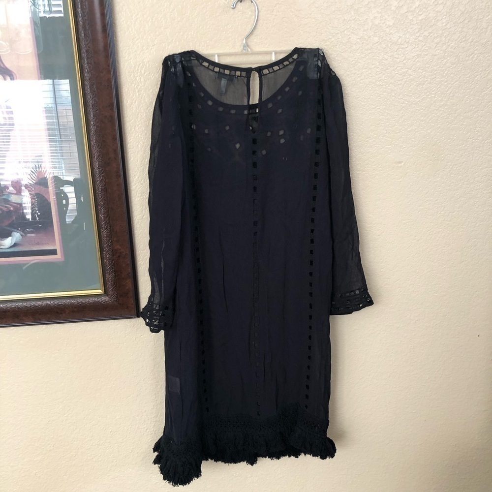 Joie Laser Cut Crepe Shift Dress Size XSMALL - Picture 3 of 5